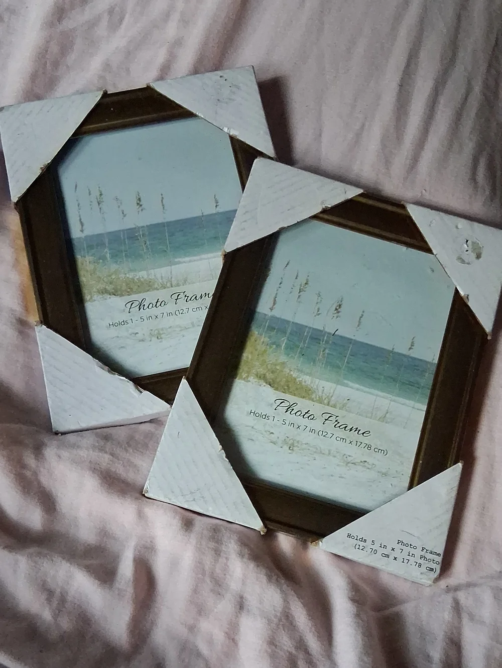NWT! Set of Two Gold Colored Photo Frames